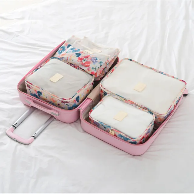 Buy 6pcs Floral Pattern Travel Storage Bag Set Luggage