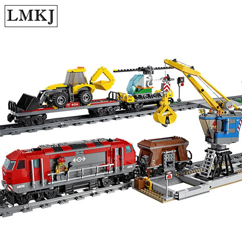 

Lepin 02009 City Engineering Remote Control RC Train Odel & Building Blocks Bricks Toys Compatible Legoingly 60098 for Children