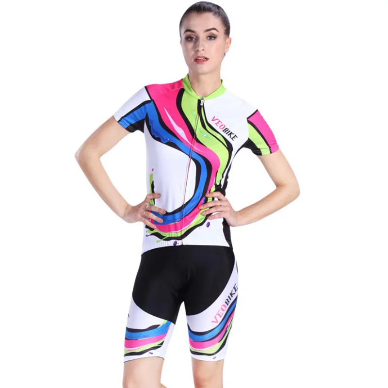 VEOBIKE, дышащая летняя профессиональная одежда для горного велосипеда, женская спортивная одежда с коротким рукавом, одежда для велосипеда, униформа для велоспорта, комплекты из Джерси - Цвет: V16W07