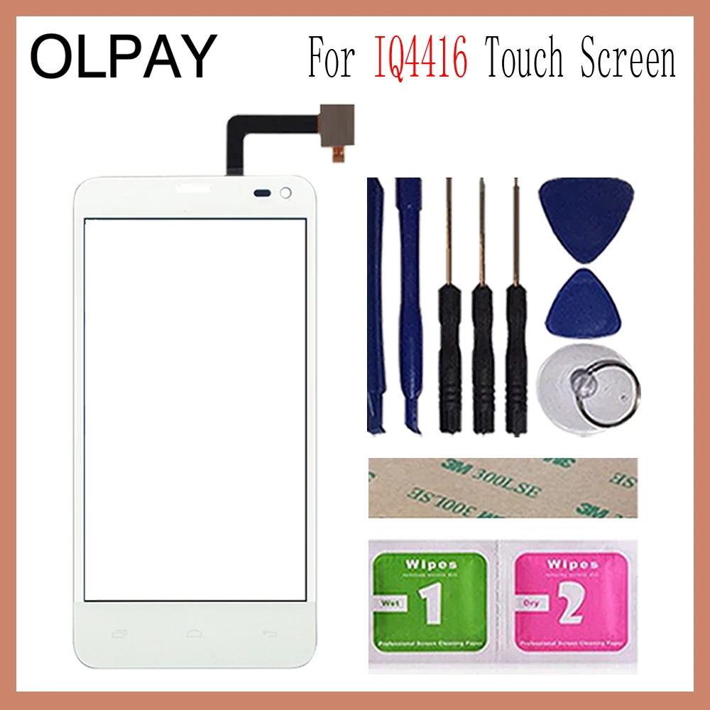 OLPAY 4,5 ''мобильный телефон для Fly IQ4416 IQ 4416 сенсорный экран Стекло Переднее стекло дигитайзер панель объектив сенсор гибкий кабель инструменты