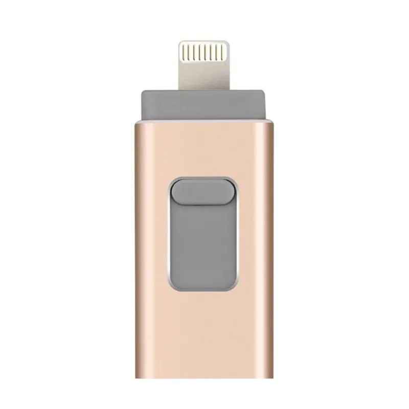 BRU Usb 3.0 флешка для Iphone Ipad lightning Android, смартфон, планшет, ПК, флешки 8 ГБ 16 ГБ 32 ГБ 64 ГБ 128 ГБ 256 ГБ Usb флэшка - Цвет: Золотой