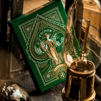 

1Pcs Green Tycoon Playing Cards Poker Size Deck UPSCC Custom Limited Edition New Sealed Magic Props Theory11 Magic Tricks Toys