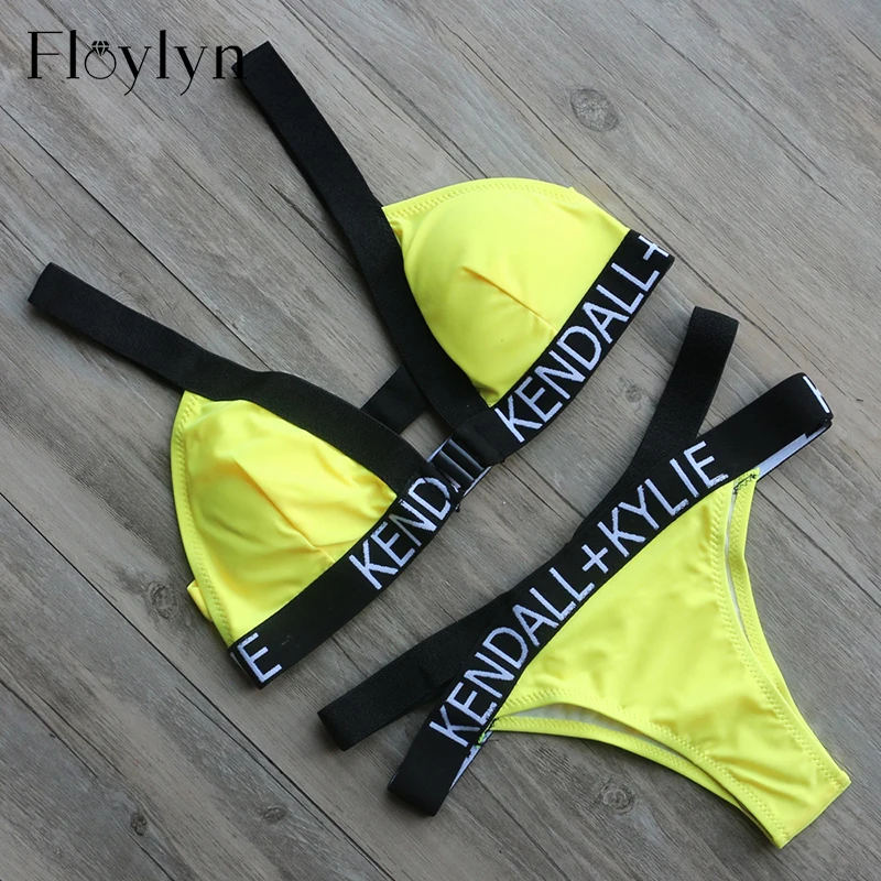 kylie swim yellow one piece