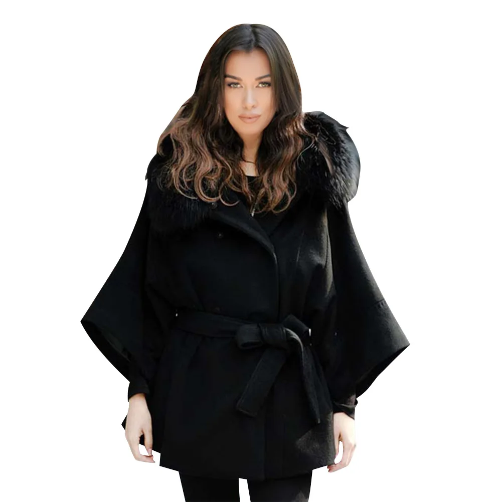 

Slim Casual Long Wool Coat Solid Warm Wool Blend Coat and Jacket Pockets Women Coats Autumn Winter