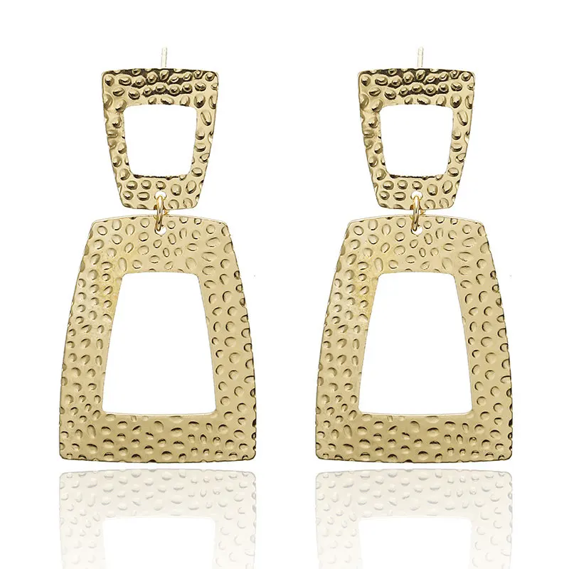 Fashion Statement Earrings Big Geometric Gold Earrings For Women Hanging Dangle Earrings modern Jewelry - Окраска металла: gold
