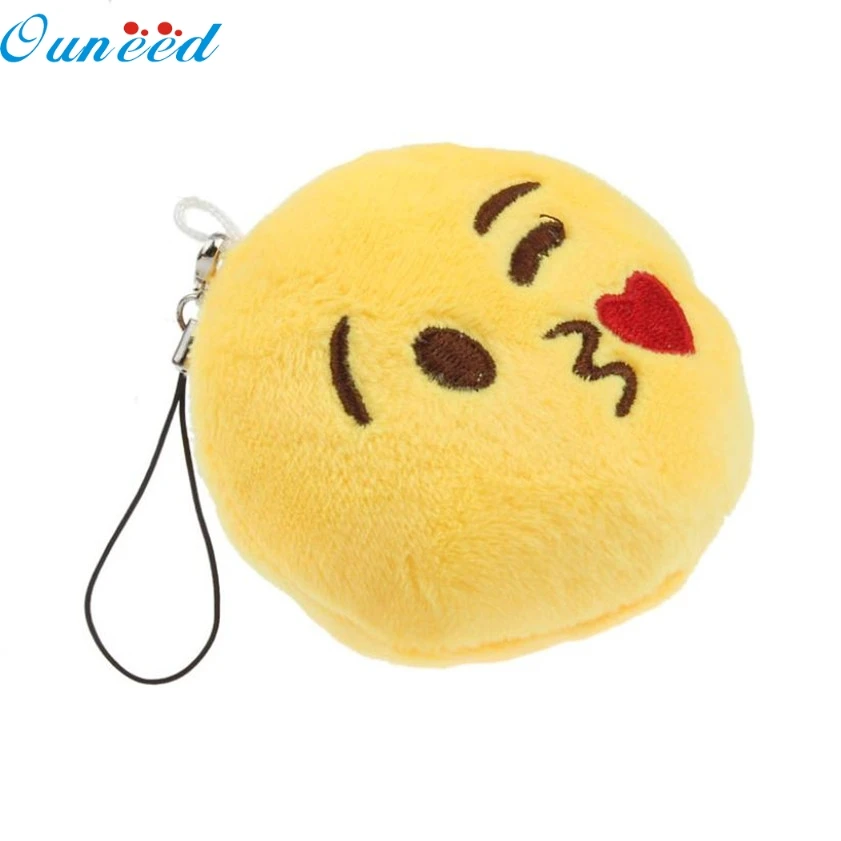 

Luck Hot High Quality Cute Emoji Smiley Emoticon Throwing Kiss Key Chain Soft Toy Gift Pendant Bag Accessory 810 WH