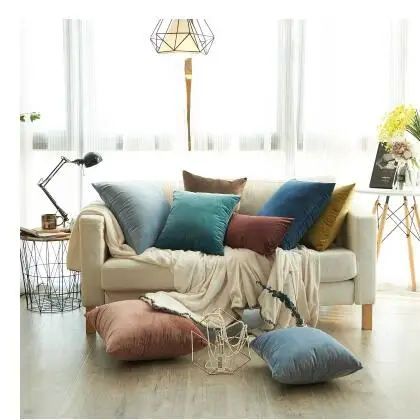 

2017 New 2Pcs/Lot Velvet Fabric Cushion Covers Home Decoration Throw Pillow Case Cafe Home Decor Home Textile Almofadas Cojines
