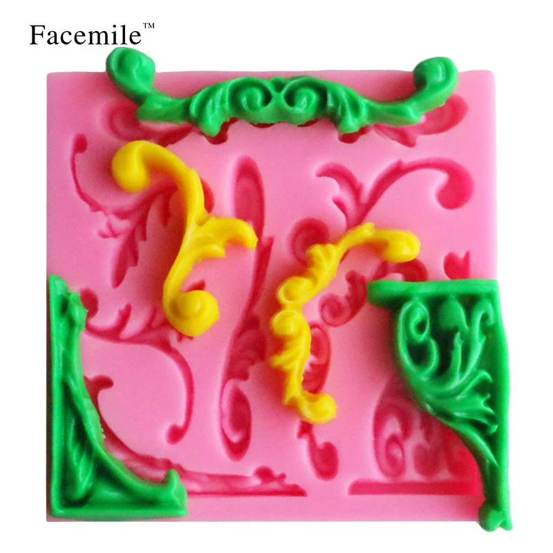 Facemile 12 шт Ретро Кружева цветок помадка Силиконовая Форма Sugarcraft свадебный торт