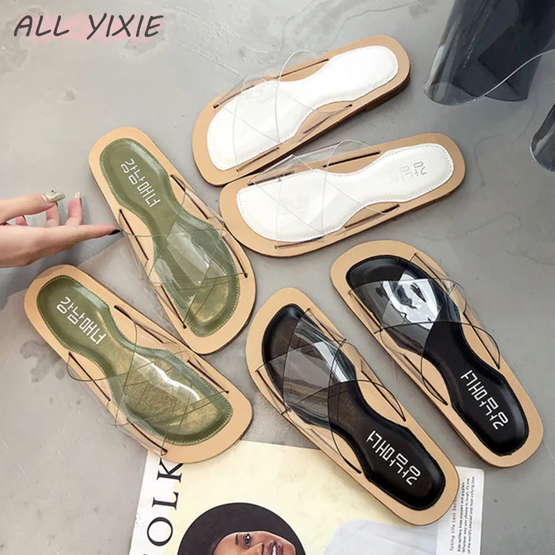 ALL YIXIE2019 летняя новая Прозрачная женская обувь сандалии и шлепанцы модные ботинки