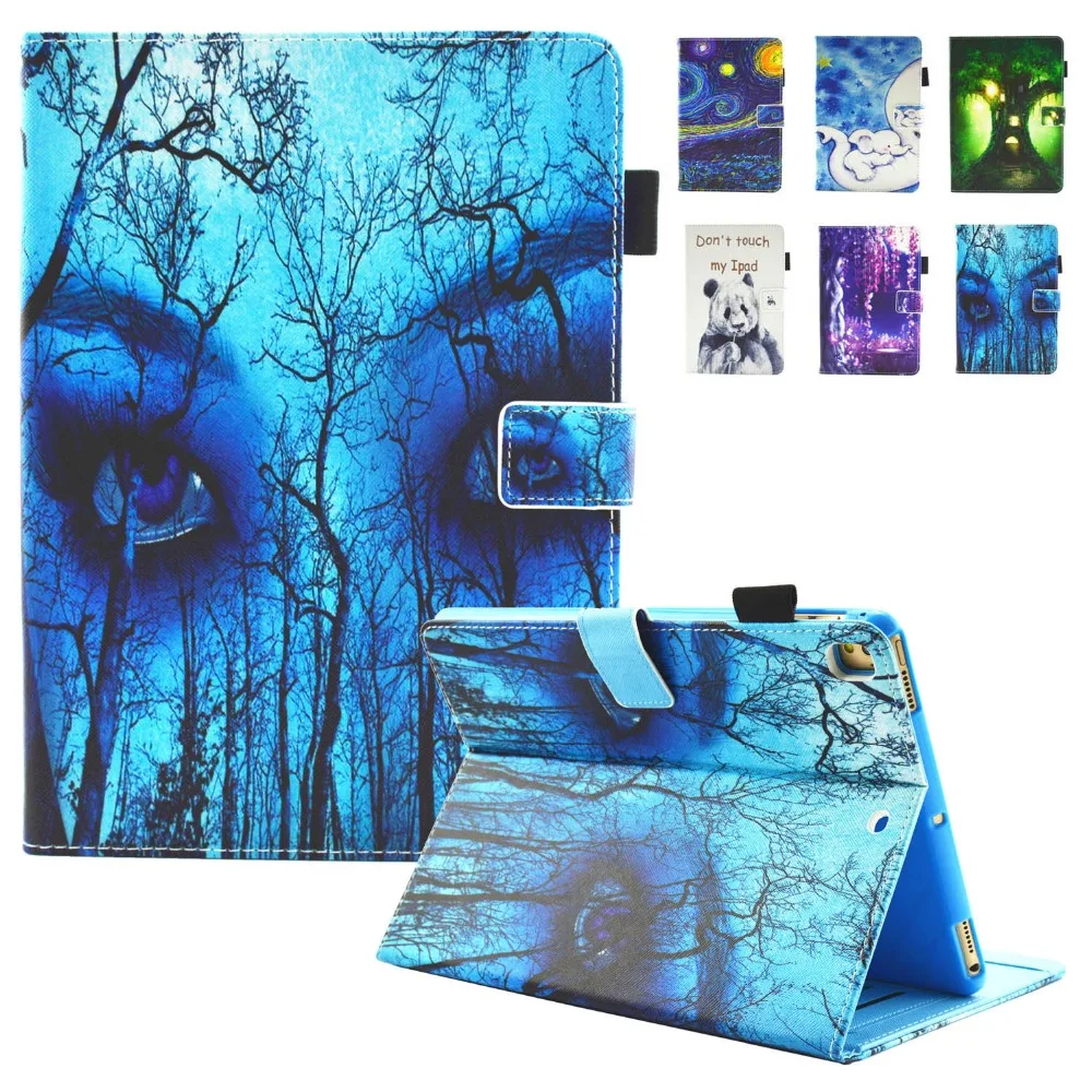 

For iPad 9.7 2018 Case Luxury Pattern Leather Folio Stand Cover Auto Wake/Sleep TPU Shell for iPad 9.7 2018 2017 iPad Air 2 Air