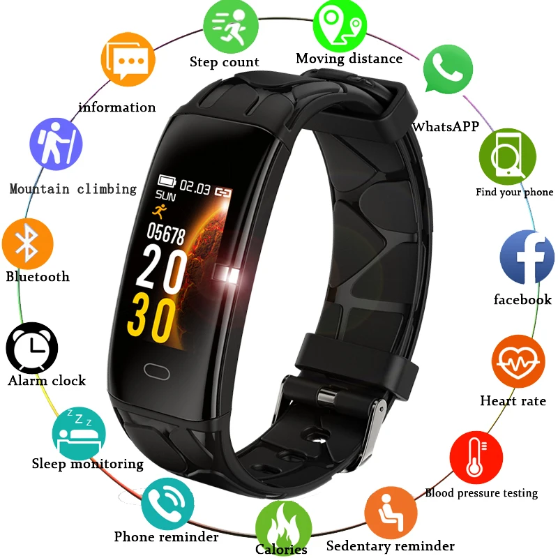 

LIGE 2019 New IP68 Smart Watch Heart Rate Monitor Blood Pressure Smart Wristband Band Fitness Tracker Smart Bracelet Pedometer