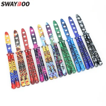 

Swayboo CS GO folding game knife butterfly knife trainer colorful dull blade no edge tool practice butterfly in knife