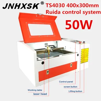 

JNHXSK 4030 laser engraving and cutting machine with honeycomb working table 400x300mm ruida system cnc router Acrylic paper