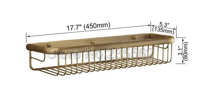 450 мм Настенные античная латунь аксессуары для ванной комнаты/мыло/губка и мытье тела корзина для хранения душа Cba083