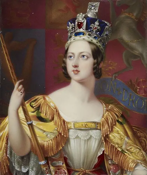 

GOOD decorative art ART-Henry Pierce Bone Portrait of Queen Victoria in her coronation robes print art painting on canvas