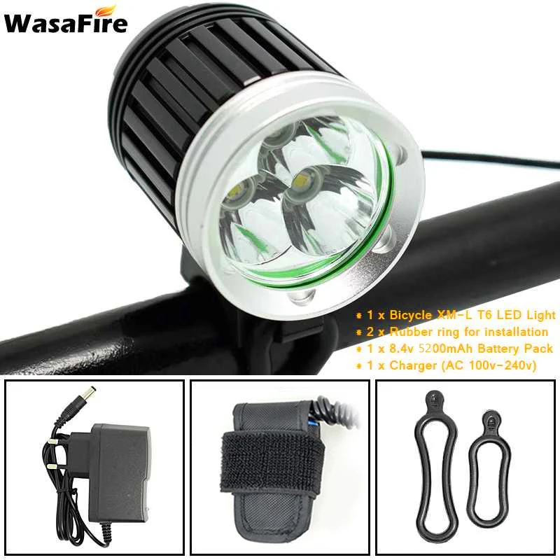 WasaFire 5400lm 3 * XML-T6 светодиодный велосипедный фонарь для горного велосипеда передние