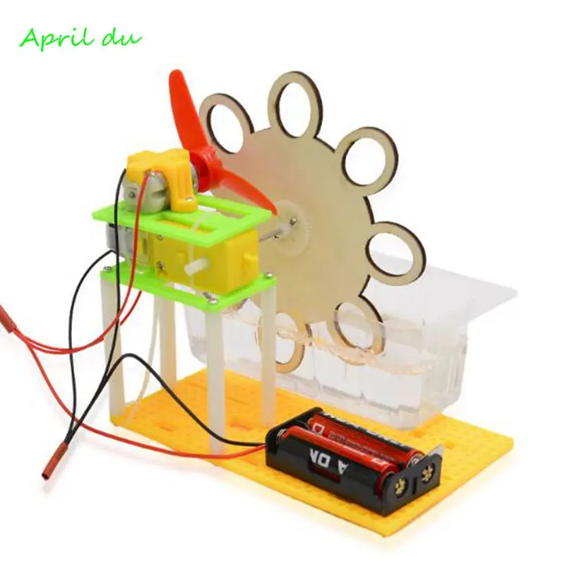 

April Du Children Creative Kid Scientific Toys DIY electric bubble machine hand-assembled material puzzle technology toy