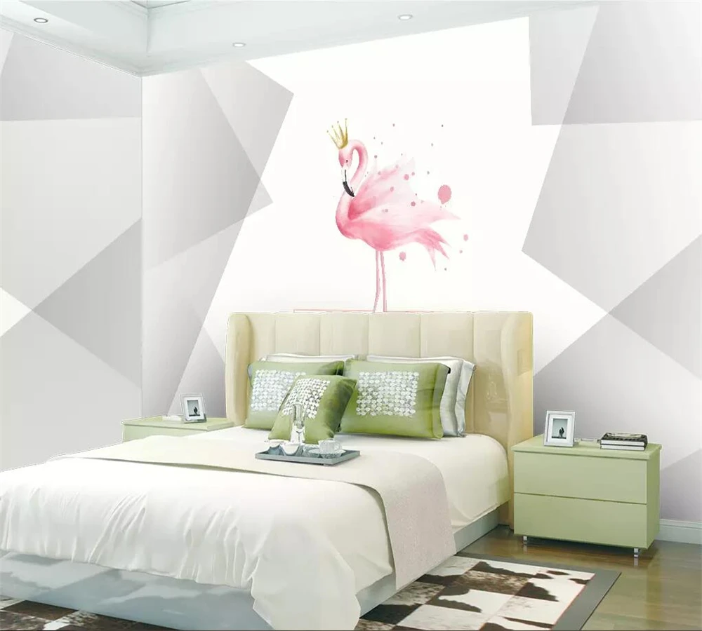 

beibehang Custom wallpaper 3d photo mural Nordic background wall flamingo living room wall papers home decor 3d papel de parede