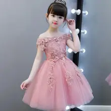 Модное Брендовое розовое кружевное платье ручной работы с цветочным узором для девочек на свадьбу, детское вечернее платье без рукавов с аппликацией платье для крещения для девочек от 4 до 12 лет