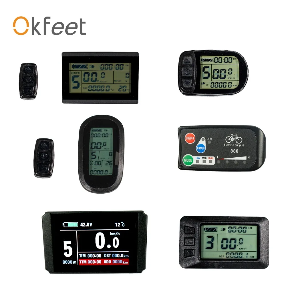 Perfect okfeet KT kunteng Display  Ebike Kit 24V 36V 48V 72V Intelligent Control Panel LCD5 3 6 7 8H LED880  Parts KT 0