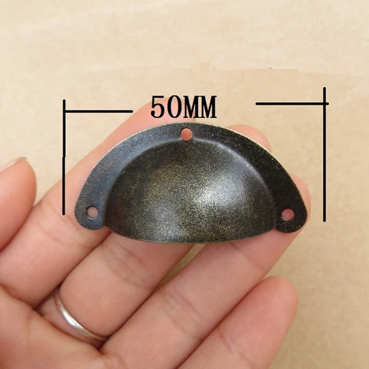 

Bronzy Iron Vintage shell cup Jewelry Box knobs Wooden Case Drawer handles Mini Pulls 20PCS/Lot
