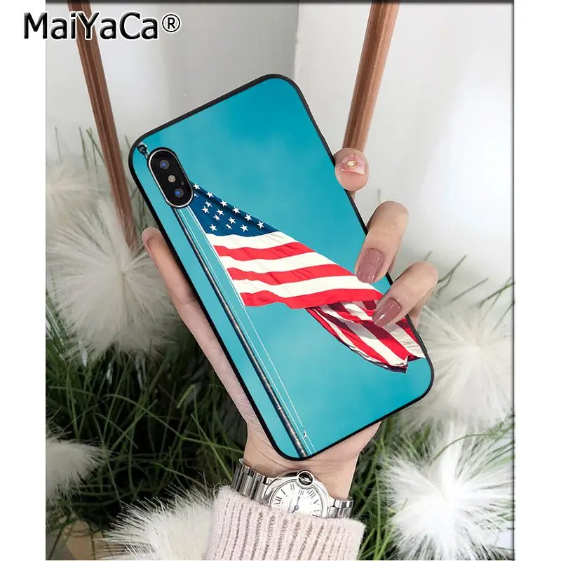 MaiYaCa американский флаг, США ТПУ Мягкие аксессуары для телефона чехол для Apple iPhone 8 7 6 6S Plus X XS MAX 5 5S SE XR мобильный чехол