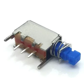 

50pcs A05 Directly key switch spring swicth 3 pins push button switch self locking blue switch for power supplies