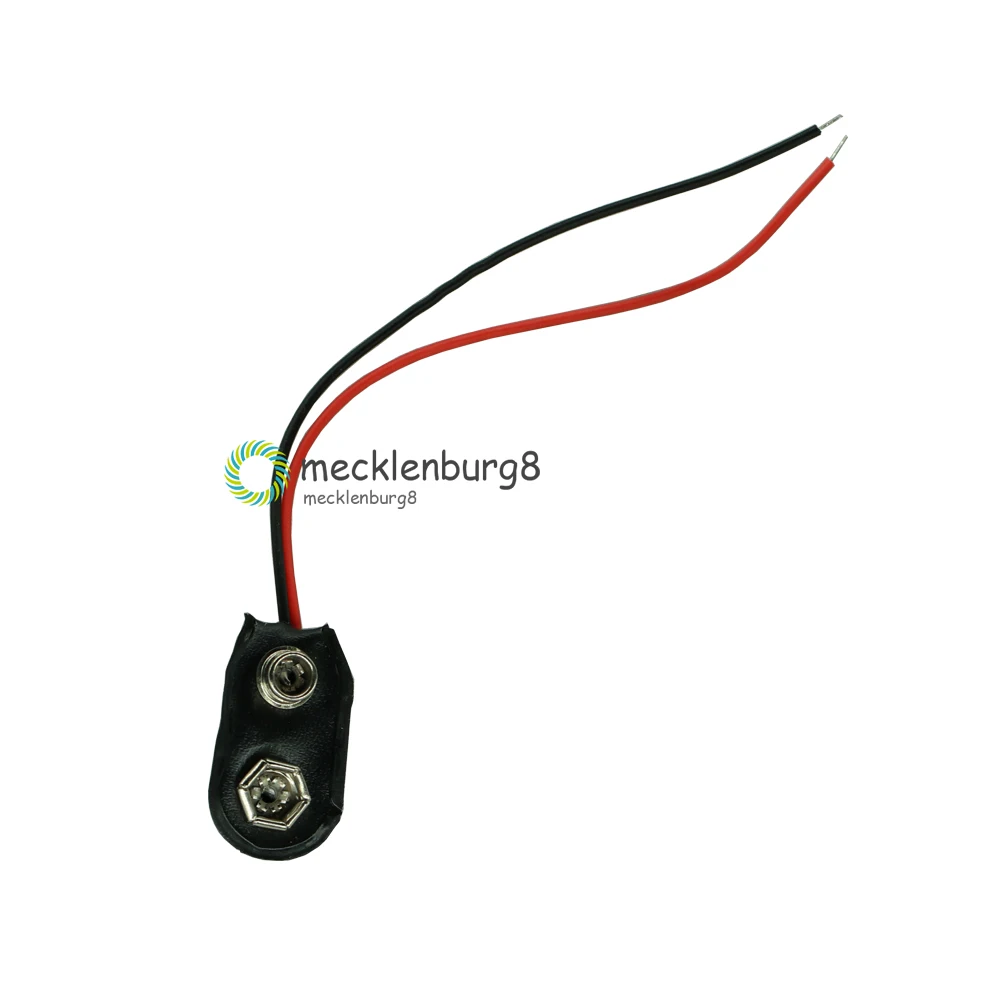 

10Pcs Snap on 9V Battery Holder Clip Contor Hard Shell 10CM Cable Lead