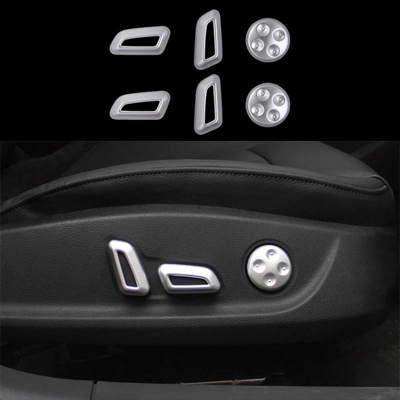 6x Chrome Frame Seat Adjust Button Switch Case Cover Trim For Audi A4