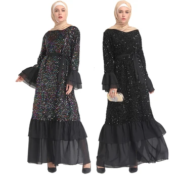 

Sequins Abaya Dubai Turkey Hijab Muslim Dress Kaftan Abayas Women Jilbab Caftan Eid Robe Islamic Clothing Ramadan Elbise Giyim