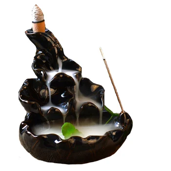 

Moylor Retro Ceramic Incense Burner Handmade eramic Lotus Pond Censer Incense Stickers Holder A $