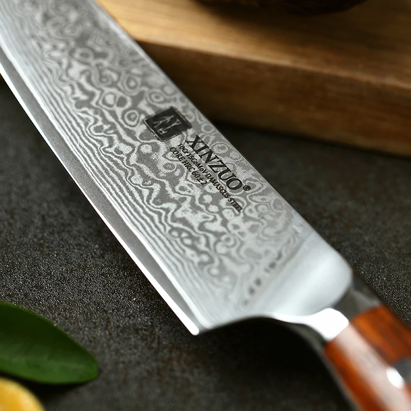 XINZUO 5 дюймов Универсальный нож японский vg10 дамасский стальной кухонный нож профессиональный нож для очистки овощей фруктовый пилинг ножи Палисандр Ручка