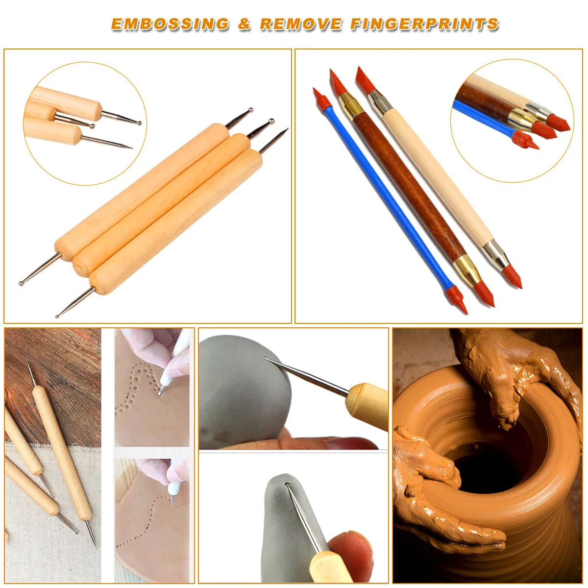 

45pcs/Set Wooden Ceramic & Clay Sculpting Pottery Art Tools Kit with Plastic Case DTT88