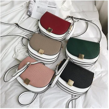 

Crocodile Pattern Crossbody Bags For Women Hit Color PU Leather BrandDesigner Messenger Shoulder Bags 2019 Luxury Clutch Bolsa