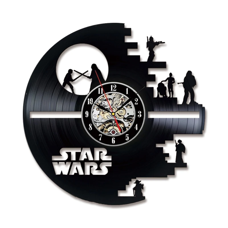 Виниловые LP записи 3D записи настенные часы Звездные войны полые CD записи Часы домашние подвесные настенные часы креативные и часы в античном стиле - Цвет: RECORD037A