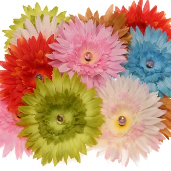 

48pcs Satin Chrysanthemum Boutique Hair Flower Accessories DIY Artificial Flowers Home decoration flower Without Clips