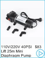 12 V 24 V DC высокого давления 100 PSI(7.0Bar) подъемник 60 m электрический мембранный промывочный насос для мытья автомобиля FL-100