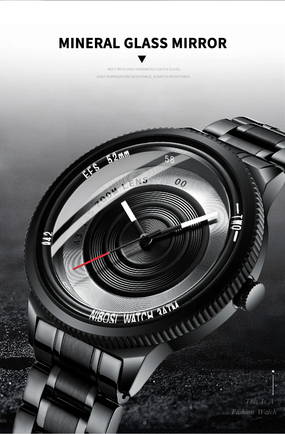 NIBOSI Men Watches 2019 Luxury Brand Waterproof Analog Wrist Watch Men Full Steel Black CreativeSports Male Clock Montre Homme  (3)