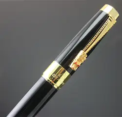 Дика Вэнь Дракон золотой зажим Лидер продаж Deluxe Edition Бизнес черный перо среднего ролик шариковые ручки новый
