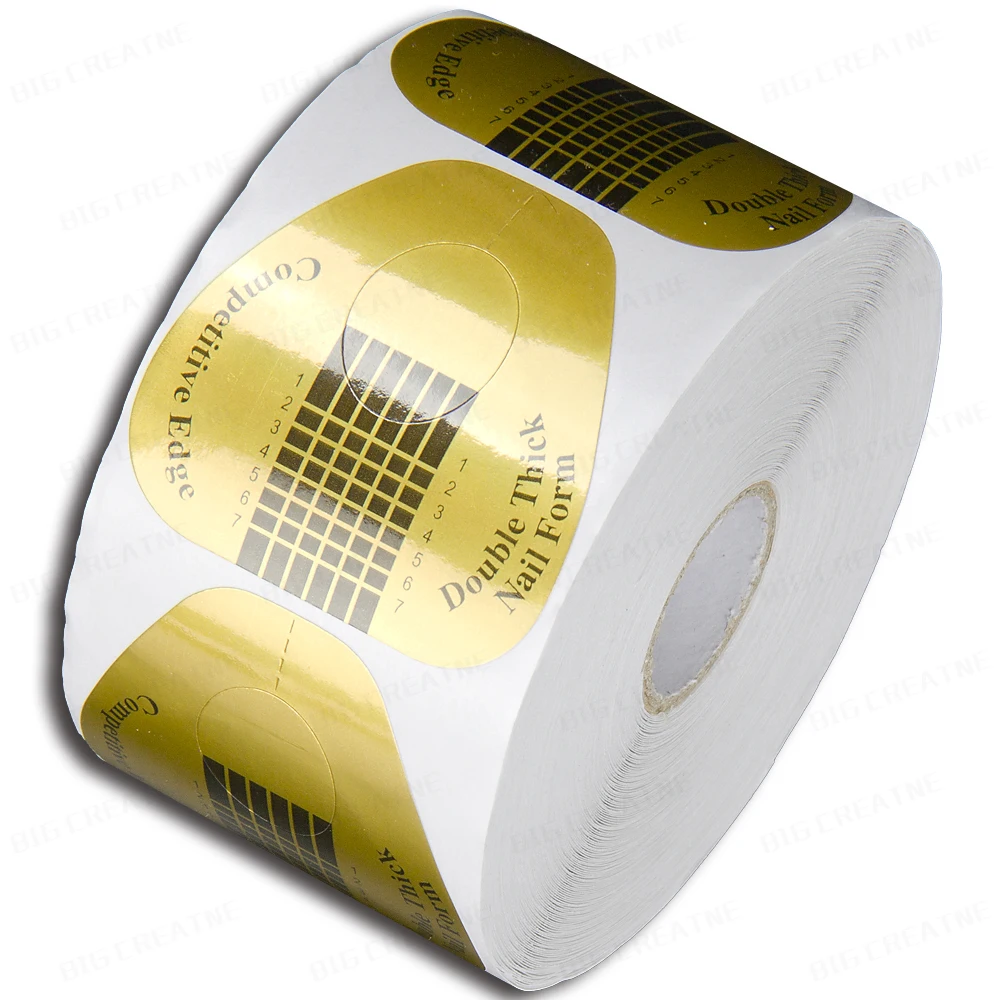 

500pcs/1 roll Nail Art Extension Sticker Guide Form Acrylic Professional Nail Tools Gel Nail Polish Curl Tips For Women