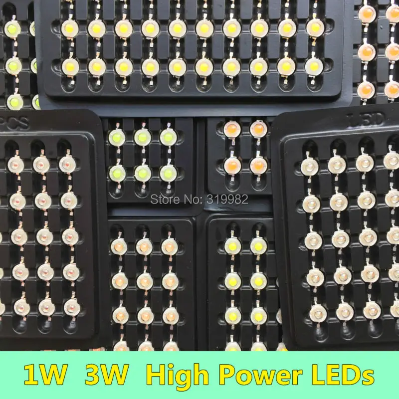 

300 PCS 1W 3W Red Yellow Deep Red Orange High Power LEDs High Quality Chip 620nm 630nm 660nm 590nm for LED Grow Lamp Diodes