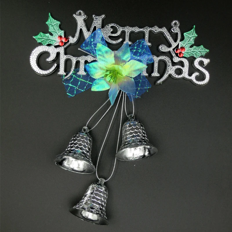 

1PCS Gold /Silvery Merry Christmas Bell Ornaments Plastic Drop Pendants For Home Christmas Tree Baubles Xmas Tree Decorations