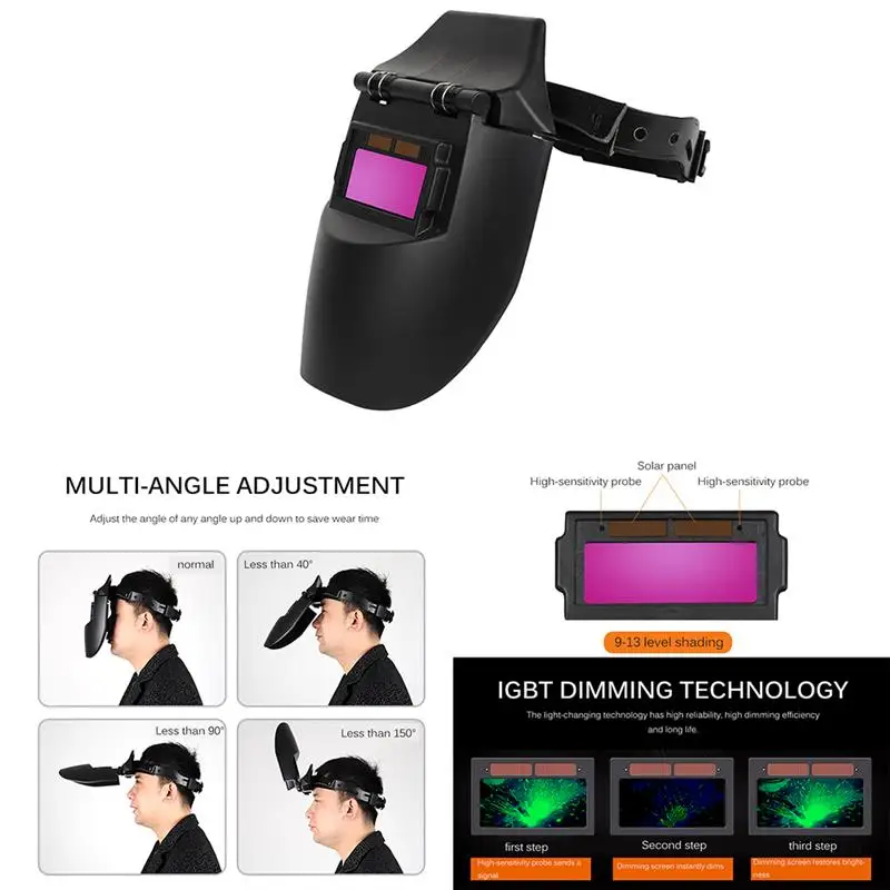 Солнечная Автоматическая Затемняющая фотоэлектрическая Сварка маска на голову-установленный аргон дуговая сварочная крышка сварочный защитный шлем