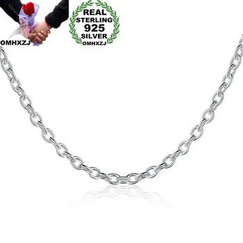 

OMHXZJ Wholesale Personality Fashion OL Woman Girl Party Gift Silver 3MM Cross Chain 925 Sterling Silver Chain Necklace NC194