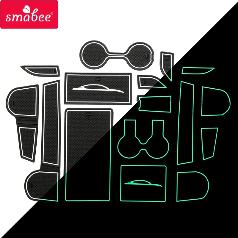 

ZUNDUO Gate slot pad For NISSAN ALTIMA 2019 Interior Door Pad/Cup Holders mats Interior decoration 14pcs red white