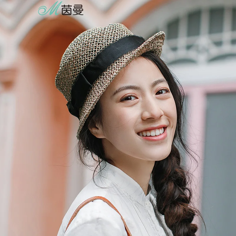 

INMAN 2019 Spring Summer Women Hollow Out Fashion Blower Hat Travel Use Sunlight Protection Tie Knot Design Sun Hat