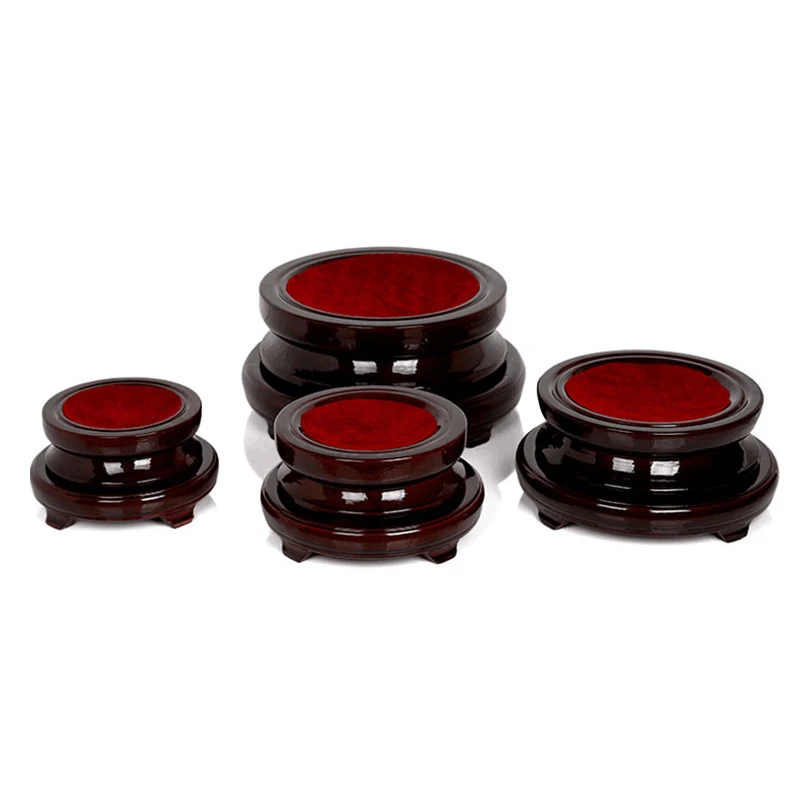 

Transparent Wooden Base Stand Holder Decoration For Crystal Glass Ball Home Office Gift FPing