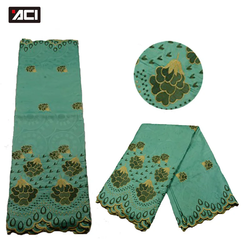 

ACI African Bazin Riche Embroidered Lace Fabric 5Yards/Bag New Fashion Guinea Brocade Jacquard Damask Shadda African Lace Fabric