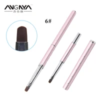 Retail 1PC ANGNYA Nail Art UV Gel Polish Paint Brush Size 6# Oval Nylon Head Metal Handle With Diamonds Nail Manicure Tools