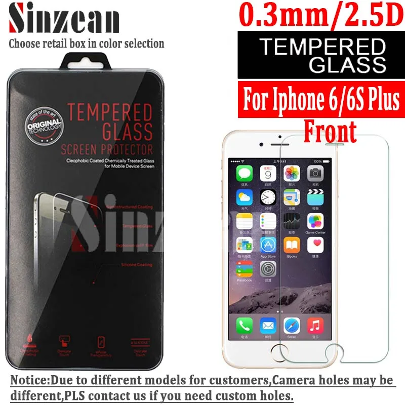 Sinzean 50 шт./лот для iphone 6/6S/7/8 Plus защита экрана из закаленного стекла прозрачная 0 3
